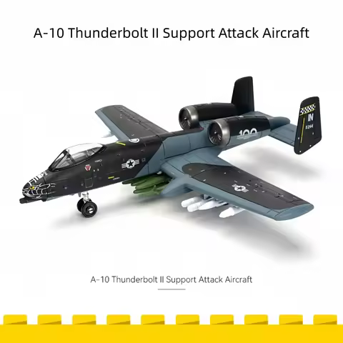 1/72 Military Series Building Blocks A-10 Hog Thunderbolt II Support Attack Aircraft Model Fighter T