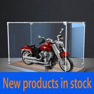 Wooden Anti-dust Cover 10269 Harley Motorcycle HD Transparent Figure Building Block Storage Box Acrylic Display Box