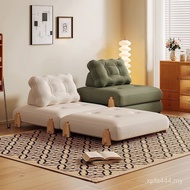 Cream Module Small Apartment Lazy Sofa Foldable Style Living Room Sofa Bed Dual-Use Single Solid Woo