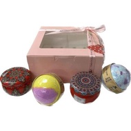 Chain Bridge Honey Farm Set-Candles x 2 &amp; Bath Bomb Balls x 2 4pcs