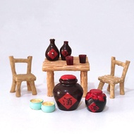 [4459 People Praise] Simulation Ancient Mini Chinese Wine Jar Wine Glass Wine Bottle Micro Landscape