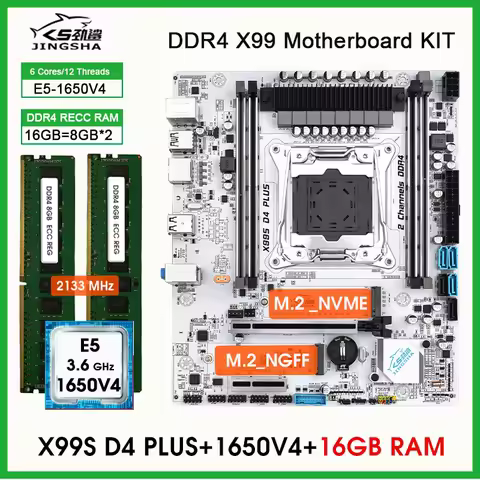 X99 Kit Motherboard LGA 2011-3 Set kit xeon with E5 1650 V4 Processor and 16GB (2*8G) DDR4 2133Mhz M