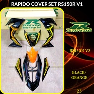 RAPIDO BODY COVER SET RS150R RS150 V2 (23) - BLACK/ORANGE (STICKER TANAM) COVERSET