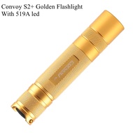 Original Convoy S2+ Golden Flashlight with 519A R9080 CRI LED Floodlight 5A 12 Groups Buck Outdoor C