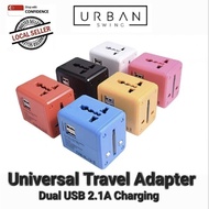 [SG Seller] Universal Travel Adapter Dual USB 5V 2.1A/ Single USB 1A