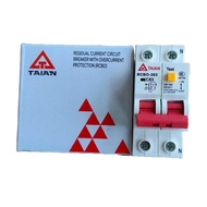 TAIAN 2P RCBO Aptomat 32A/40A/50A/63A Anti-Shock - Leakage - Overload