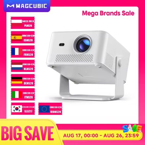 Magcubic HY450MAX 1100ANSI Android 14 Portable Outdoor Projector 1080P Auto Focus 8K Support WIFI6 B