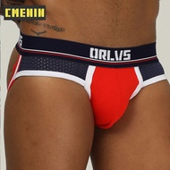 (1 Pieces) T Back Sexy Men Underwear Thongs Breathable Mesh G String Thong Cotton Pouch Underpants Jockstrap OR195