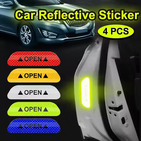 4X Car Door Safety Warning Mark OPEN Reflective Stickers For VW Polo 6r 9n Golf 7 6 5 Mk4 Caddy T5 T