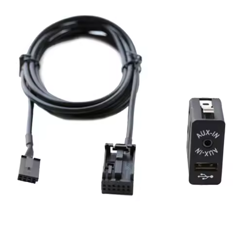 For BMW E39 E46 E38 E53 X5 Car USB Aux Socket Adapter Cable Center Console Model 9237656 with Connec