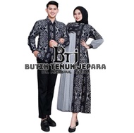 GAMIS VIRAL HITAM RAYANA COUPLE HITAM set Pasangan Gamis panjang Kondangan TENUN IKAT JEPARA BLANKET