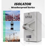 3 Pole / Phase Isolator 20A 35A 63A Outdoor Weatherproof On/Off Switch
