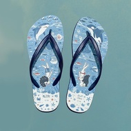 女款防水防滑夾腳拖鞋 馬子狗聯名人字拖 情侶涼拖鞋 -海洋潛水-