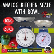 Kitchen Scale 10/30kg Measuring Analog Scale Spring Balance With Bowl