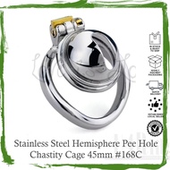 Stainless Steel Hemisphere Pee Hole Chastity Cage 45 mm #168C