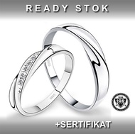 Milky Way Ring Silver 925 Gold Coated Cincin Tunangan Perak Ls Emas