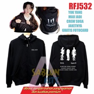 Free Photocard Kpop Suga AgustD Crew Hoodie Jacket RFJ532