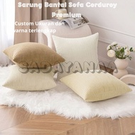 SADAYANA.ID - Sofa Cushion Cover Corduroy Macaron Striped Cushion Cover 50x50 60x60 Custom Size