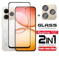 2 in 1 Screen Protector Tempered Glass Film For Realme 15 1 5 T X 15T 15X T15 Realme15 T Realme15T R