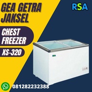 RSA Sliding Flat Glass Freezer XS-320 / Freezer box kaca RSA 300 liter