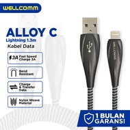 WELLCOMM USB Data Cable iphone Lightning Fast Charge Alloy C Model