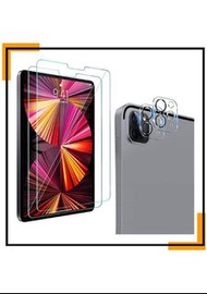 QHOHQ iPad (11")鋼化螢幕玻璃保護貼(一套2張螢幕貼+2張鏡頭貼)| iPad Pro (2021, 2020, 2018)