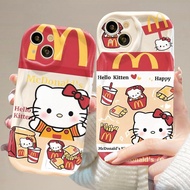 For iPhone 15 Pro Max iPhone 14 Pro Max iPhone 13 Pro Max iPhone 12 Pro Max iPhone 15 Plus Phone Case McDonald's Hello kitty Silicone Back Cover