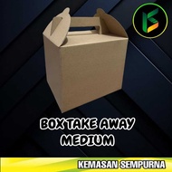 Box Take Away Eflute Box Carry Pack Handle Box E-Flute 18x14x15 Cm