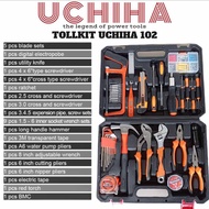 Tool Kit 102pcs uchiha Asli Full Set Kunci L Tang Palu Obeng