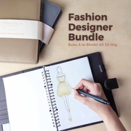 Leather Binder Bundle & Binder Contents A5 size 20 Ring fashion drawing book/ fashion sketchDesign a