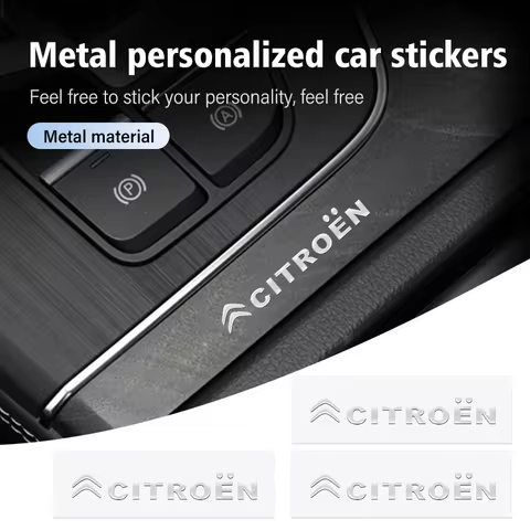 Car Emblem 3D Metal Anywhere Badge Decal Decoration Stickers For Citroen C1 C3 C4 C5 C6 2CV VTS Pica