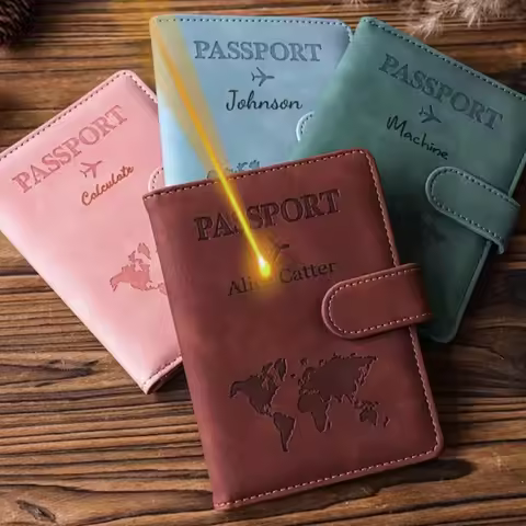 Custom Passport Cover Monogrammed Engraved Name Passport Cover Case Holder Wedding Bridesmaid Grooms