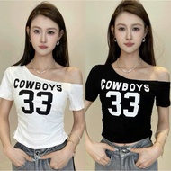 Short-sleeve OFF-Shoulder T-SHIRT WITH NUMBER 33 SPORTS TD BOY33