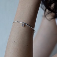 質感生活 無燒摩根石純銀手鍊