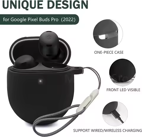 Case for Google Pixel Buds Pro Silicone Soft Skin Case With lanyard Anti-Lost Case For Women for Goo