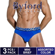 boxer lelaki (3 Pcs) Byford Men Brief Bamboo Spandex Men Underwear Assorted Colours - BUB678M