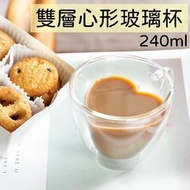 其他品牌 - 雙層心形玻璃杯可帶把隔熱水杯桃心杯玻璃咖啡杯