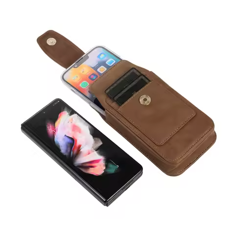 Leather Belt Clip Case Waist Bag For Samsung Galaxy Z Fold 7 6 5 4 3 5G,Honor Magic V5 V3 Vs3,Phanto