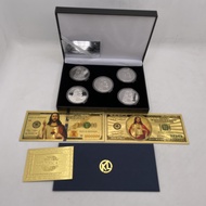 cod Jesus God Christ Gold Banknote Cards Golden Silver Commemorative Coin For Christmas Ornaments Co