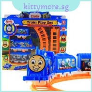 Wooden Electric New Train Track Set With Risky Rail Bridge Drop For Kids