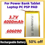 3.7V 4000mAh 606090 Lithium Polymer Rechargeable batteries for Power Bank Tablet Laptop PC PSP PAD R
