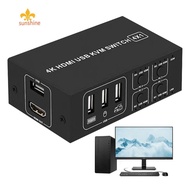 4K 60Hz KVM Switch HDMI-Compatible 4 Port Box 4 in 1 Out KVM Switcher Selector [anisunshine.sg]