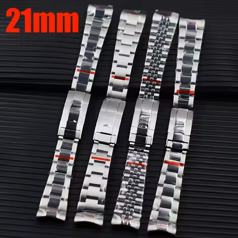 21mm Oyster Jubilee Watch Bracelet 3/5-Piece Links For Deep Sea Dweller Seiko NH35/34 904L Steel Str