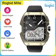 Rogbid Mille Smart Watch 1.91” FullTouch Screen BT Call Fitness Tracker IP69 Waterproof Blood Oxygen Pressure Monitor Sm