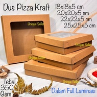 Kraft Pizza Box 18x18x5 20x20x5 Window 350 GSM Full Lamination / Box Hampers Kue Snack Roti Kado Sou
