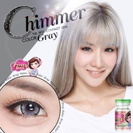 คอนแทคเลนส์ ลายเกล็ดหิมะ เกล็ดน้ำแข็ง รุ่น Chimmer/Icy-X สีเทา/ตาล Gray/Brown ค่าสายตา (0.00)-(10.00