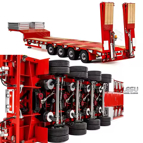 LESU 4-axis RC Trailer 1/14 Metal Hydraulic RC Trailer Support Legs Suitable for Engineering RC Trac