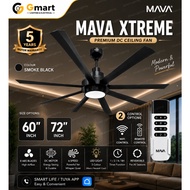 MAVA XTREME 60 Inch / 72 Inch DC Ceiling Fan Smoke Black WiFi Smart Control Remote Control LED Light