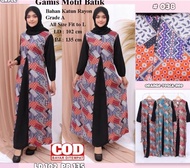 [ORDER NOW] Gamis Batik Kombinasi Hitam / Busana Muslim Wanita Terbaru