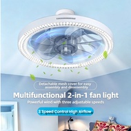 New LED Bluetooth Ceiling Fan Light, Simple Tri-color Dimmable Ceiling Fan Lamp